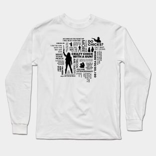 Wynonna Earp Quotes Word Cloud - Black Long Sleeve T-Shirt